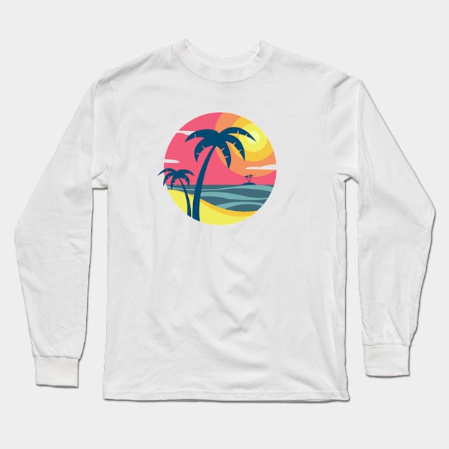 Beach Sunset Long Sleeve T-Shirt by arashbeathew